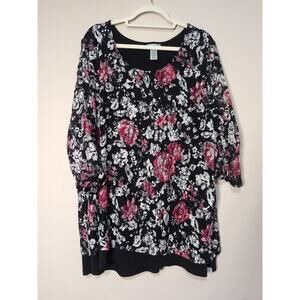 Catherine's Woman's Plus Size Floral Boho Blouse Size 2X(22/24)(489)